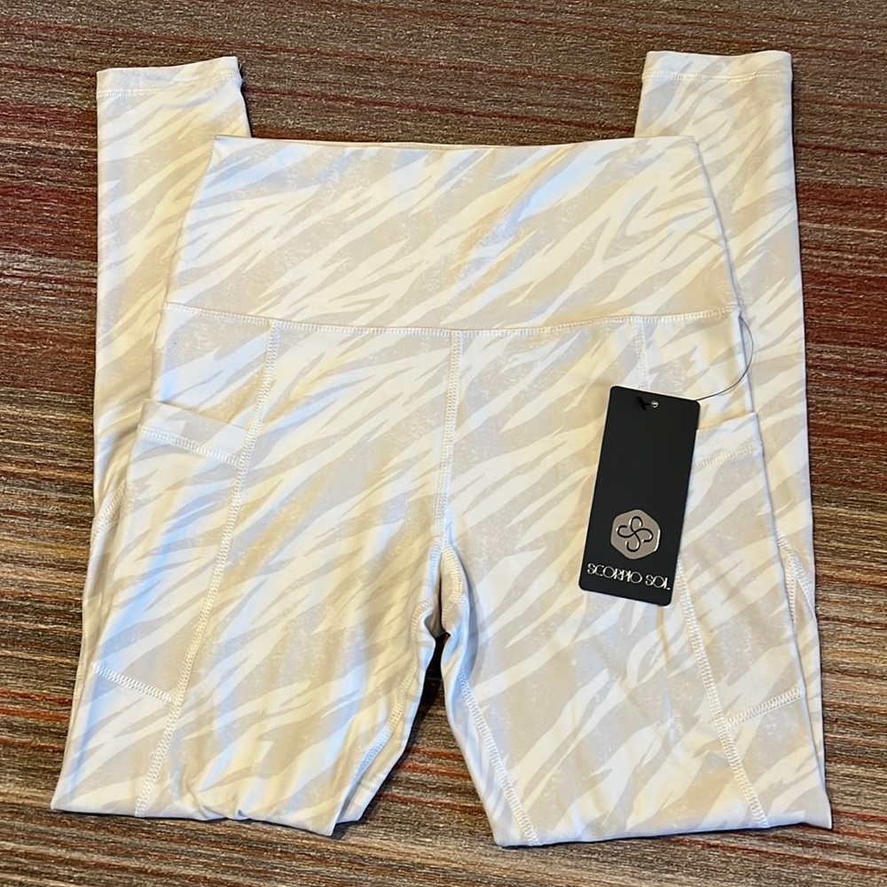 Scorpio Sol Zebra Print Leggings NWT